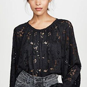 Free People Olivia Lace Top In Black US L